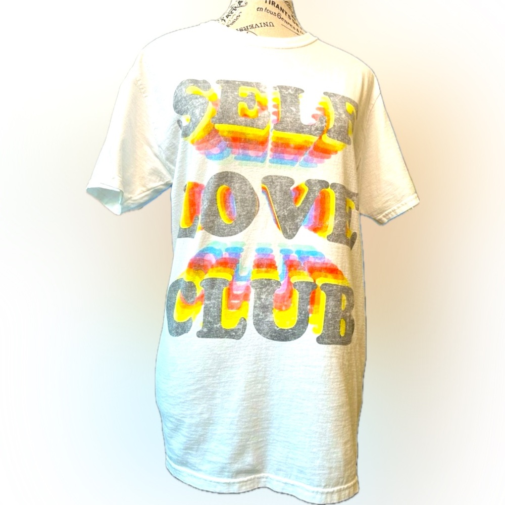 Self love t-shirt, white, size small